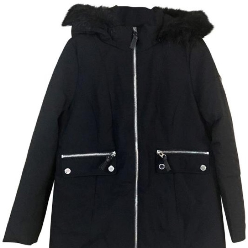 NWT Derek Lam Black Puffer Parka w/ Hood Coat (S)